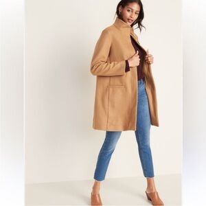 • cognac winter staple pea coat •